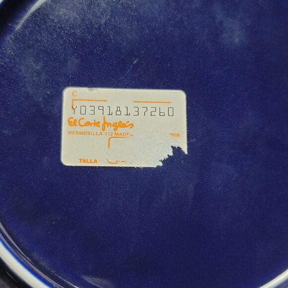 Oro De Ley Cobalt Blue 18k Gold Ceramic Plate La Cibeles Madrid 8 Inches - Picture 7 of 11